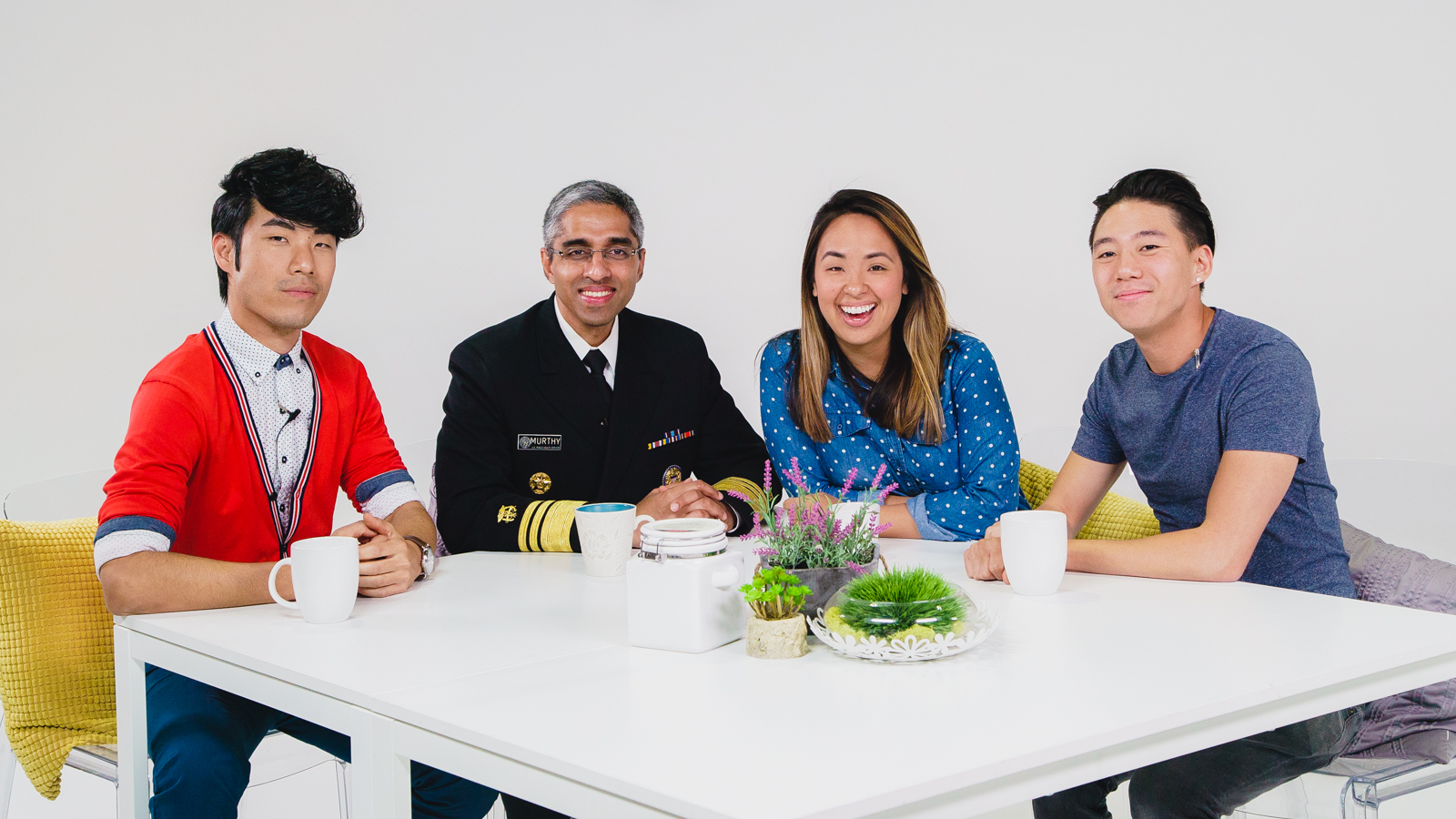 (From left to right) Eugene Lee Yang, Dr. Vivek Murthy, Ashly Perez and Dan Matthews.