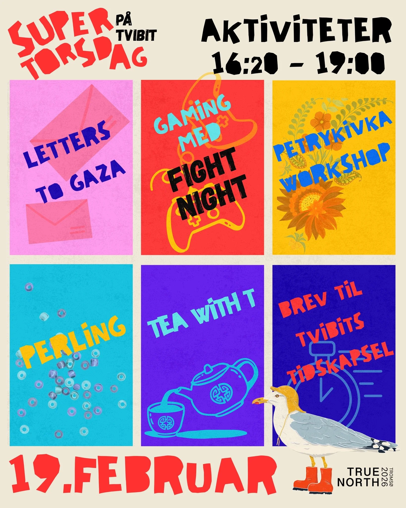 Hva skjer p&aring; Tvibit under &aring;pningen av Troms&oslash; som Europeisk ungdomshovedstad torsdag 19. februar?😄 I samarbeid med flere har vi mange kule aktiviteter gjennom hele kvelden!🤩👆 

Bare 2 dager igjen!!🎉