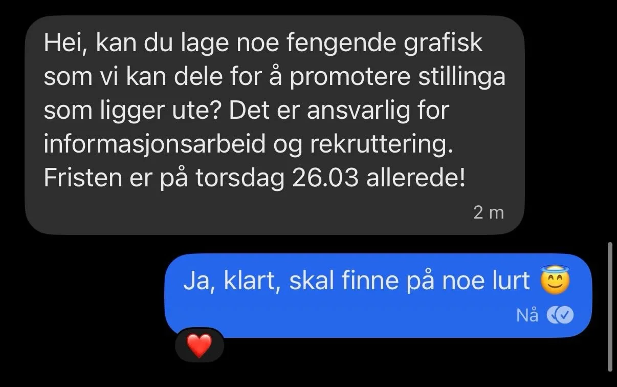 S&aring;nn kan det ogs&aring; gj&oslash;res! 😄

Vi s&oslash;ker deg som vil utvikle og lede Tvibits informasjonsarbeid samt &aring; rekruttere brukere til Tvibits aktiviteter og tilbud. Tvibit fokuserer p&aring; satsingene ung kultur, musikk, film, 