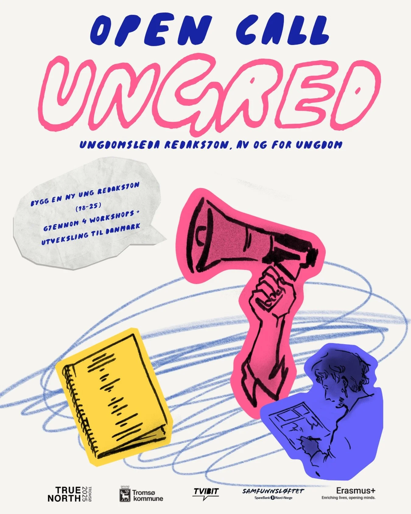 OPEN CALL: Bli med p&aring; &aring; utvikle en helt ny ungdomsstyrt redaksjon i Troms&oslash;!🗞️💻🖊️

Vi ser etter unge deltakere som vil v&aelig;re med p&aring; &aring; utvikle ideer, lage innhold og snakke om det som betyr noe for unge i dag. Du 