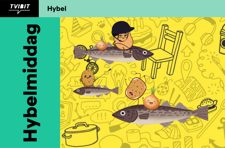 Hybelmiddag - Sei med løk og potetstappe.