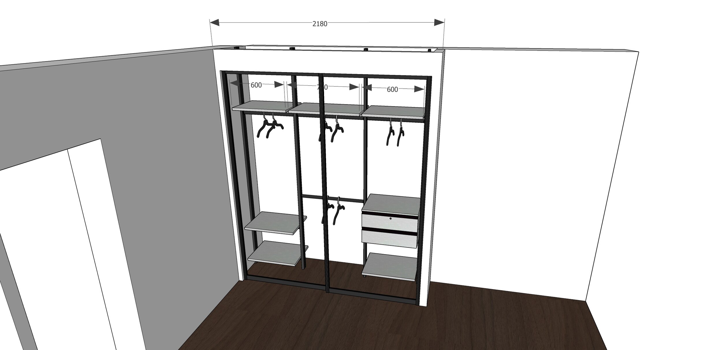 Promotion Deal And Packages Creation Pole System Closet Free 3d Layout Walk In Wardrobe Sliding Glass Door