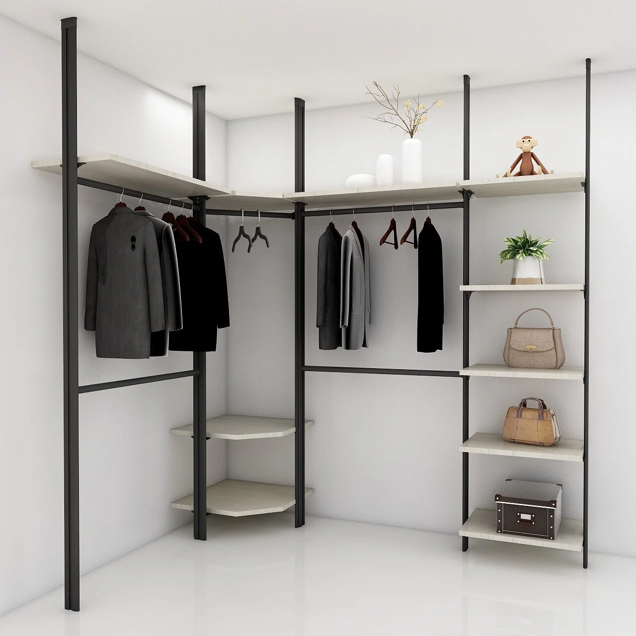 CREATION Pole System Closet FREE 3D Layout, Walk in Wardrobe, Sliding