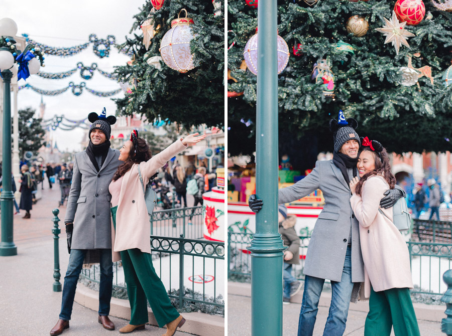 Chen Sands Photographer Paris Disneyland in Winter Engagement Session - dyptich 1.jpg