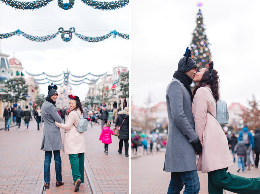 Chen Sands Photographer Paris Disneyland in Winter Engagement Session - dyptich 3.jpg