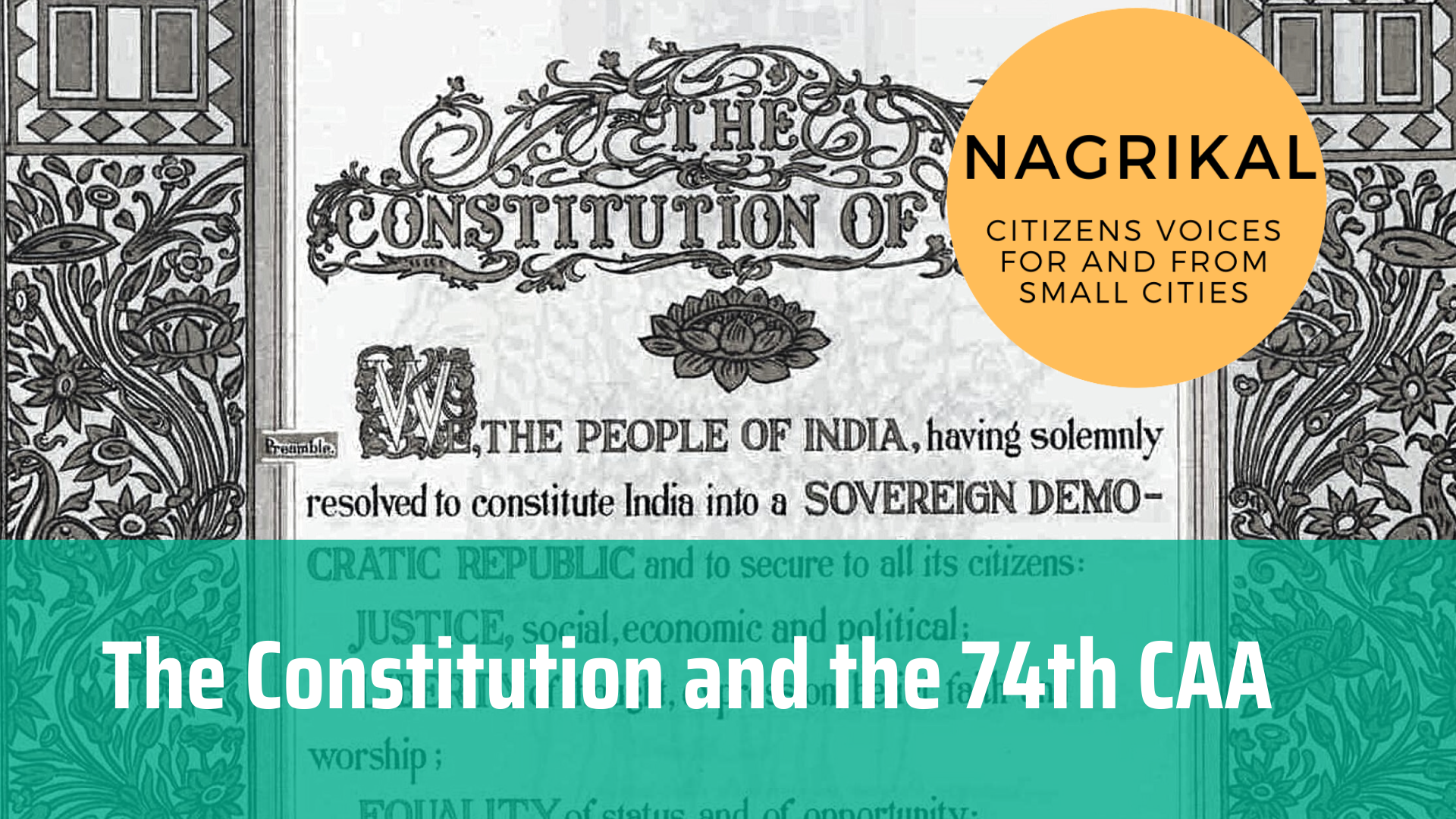The Constitution and the 74th Constitutional Amendment Act