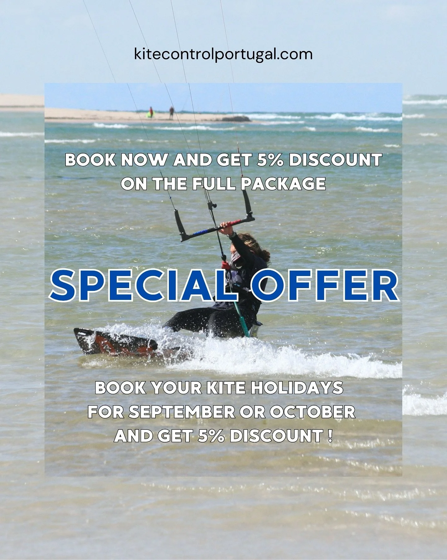 📣 Special Offer Alert! 

Summer isn&rsquo;t over yet! Book your kite holidays for September or October and get 5% OFF 🪁🌊

#portugal #kitesurfing #kitesurf #kitetrip #trip #travel