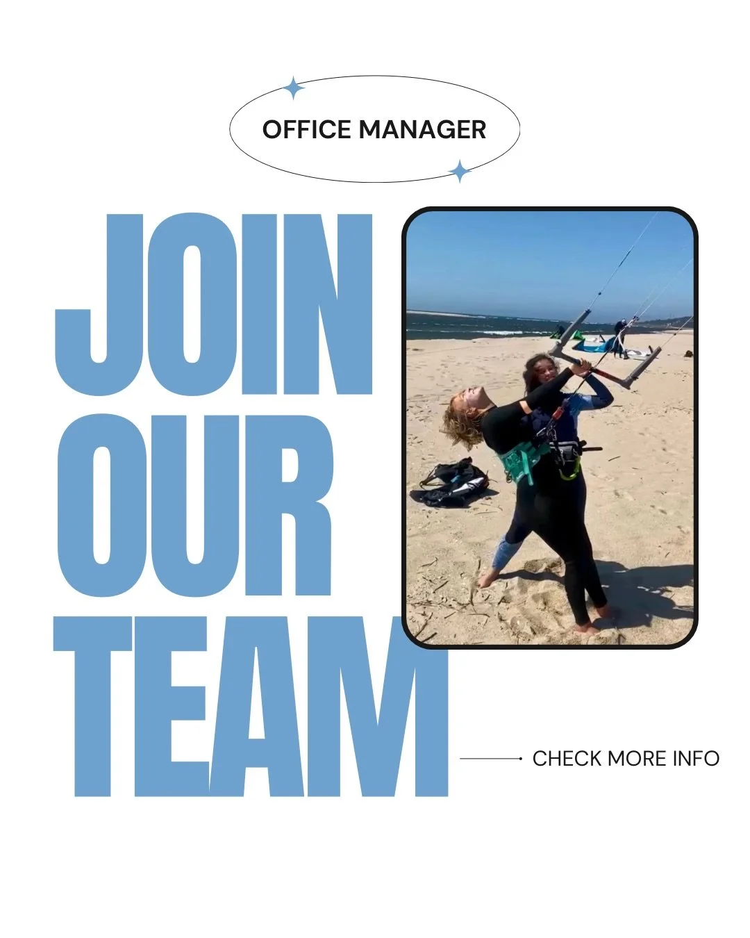 Dream job by the ocean? 🌊

We&rsquo;re looking for an Office Manager to join our kitesurfing school in Portugal for this season (or longer) 🇵🇹

If you love organization, meeting people from all over the world, and working in a fast-paced, beachsid