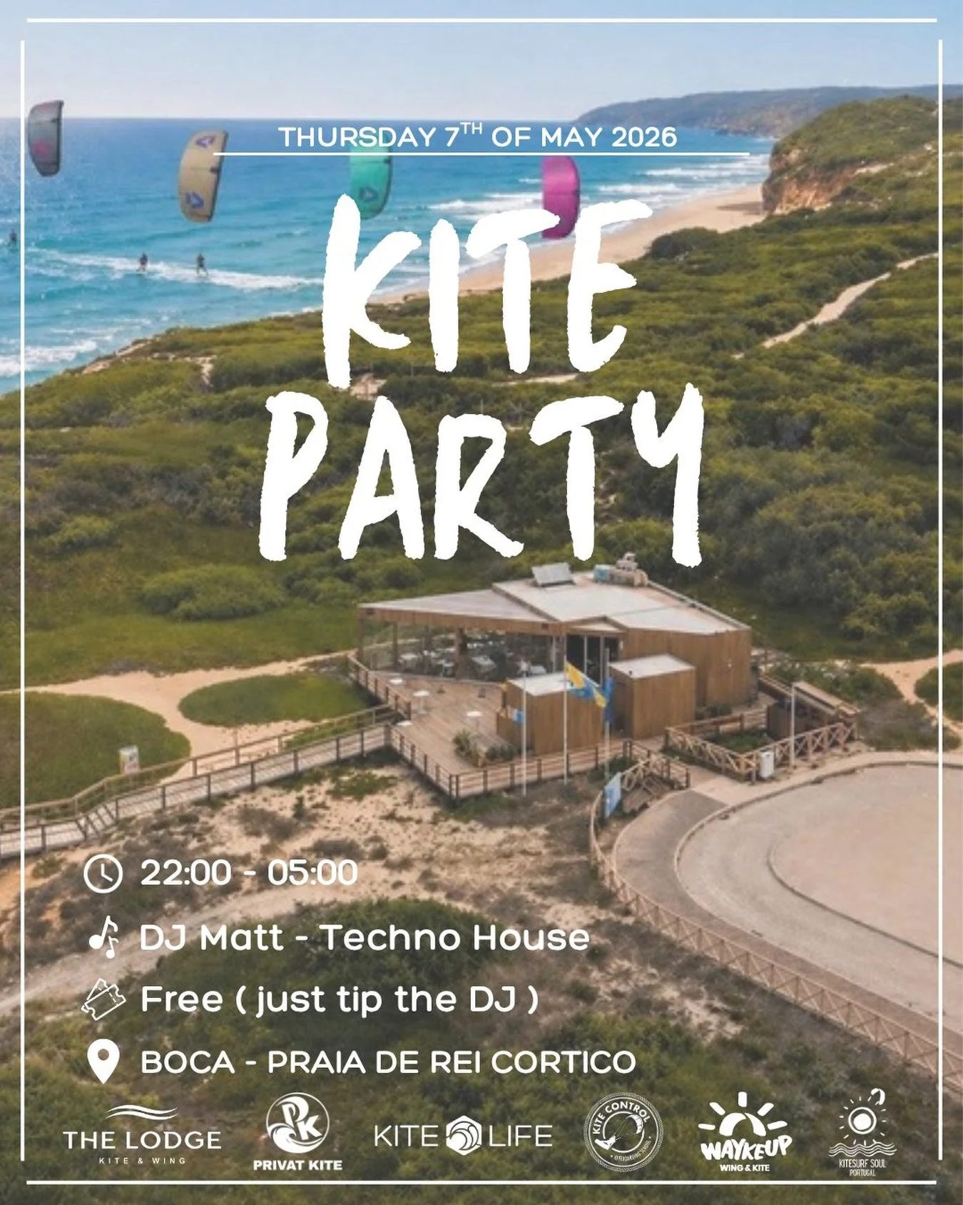Wind, waves &amp; beats 🌊⚡️ 

Kite all day&hellip; party all night. 
Join us at BOCA for a proper beach session turned into a techno house vibe with DJ Matt 🎶 

⏰ 22:00 &ndash; 05:00 
🎧 Techno House 
🎟 Free entry (just tip the DJ) 

Good people, 