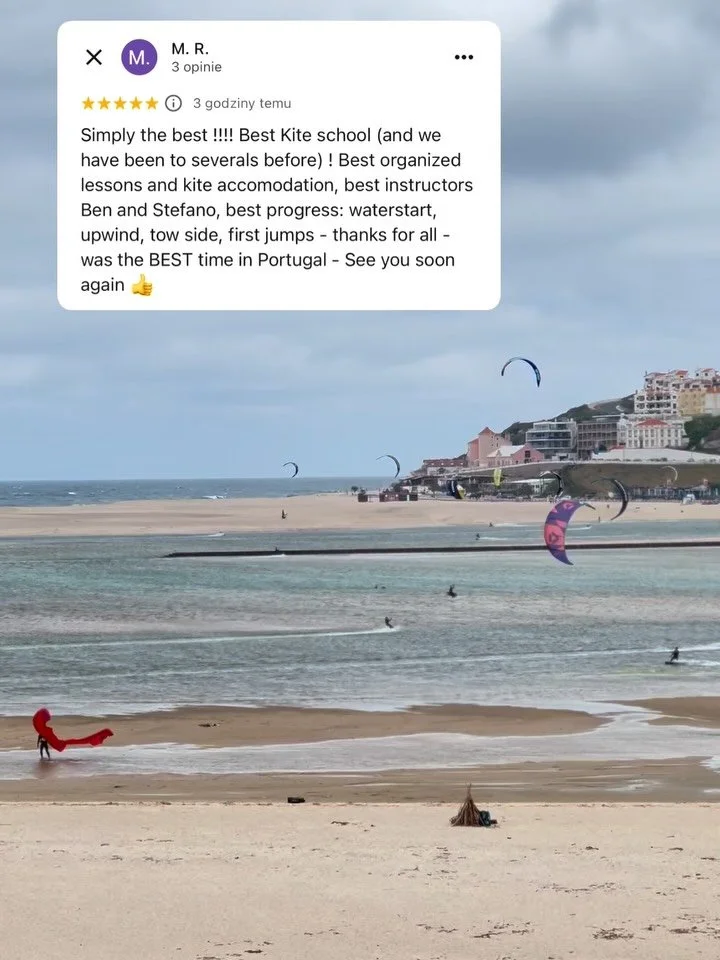 ⭐️⭐️⭐️⭐️⭐️

People keep giving us 5 star reviews&hellip; so we guess we&rsquo;re doing something right 🤗
Come join the crazy little Kite Control family in Obidos, Portugal 🇵🇹🪁

Warning: side effects may include addiction to kitesurfing 🫢✨