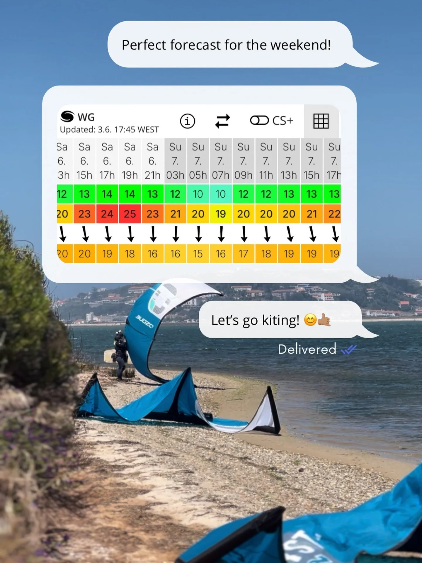 Weekend forecast is looking amazing! 🤩

📍 Join us for a great kite session.
✔️ WhatsApp us to reserve your spot before we&rsquo;re fully booked! 🤙🏽

+351 912 757 940 📞