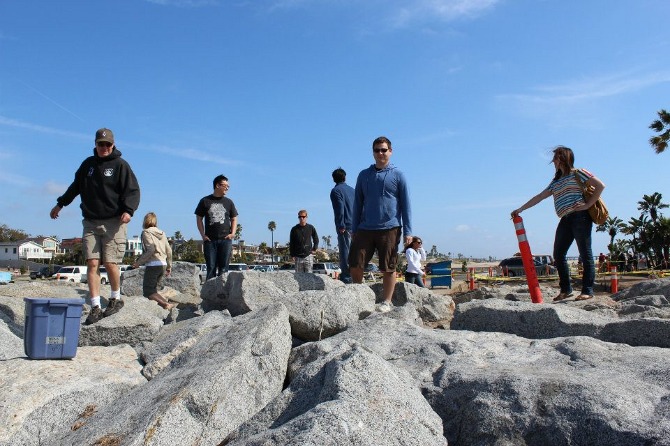 Beach clean up at Seal Beach, Ca
