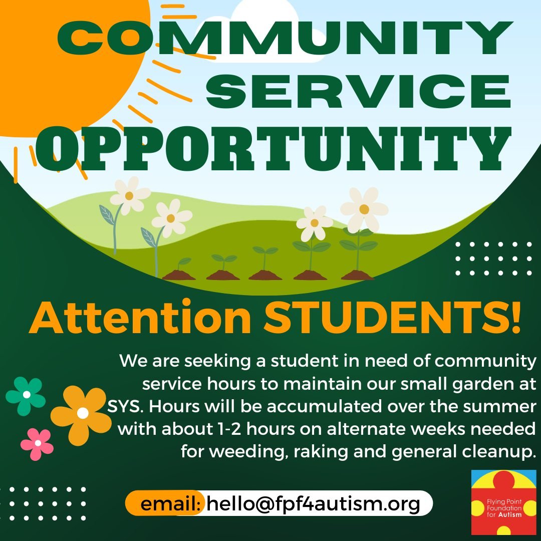 We need a student to help us this summer! Earn up to 20 hours of Community Service hours!