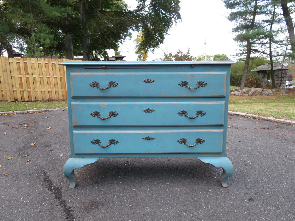 A French Provincial Style Blue Distressed Dresser Chest New