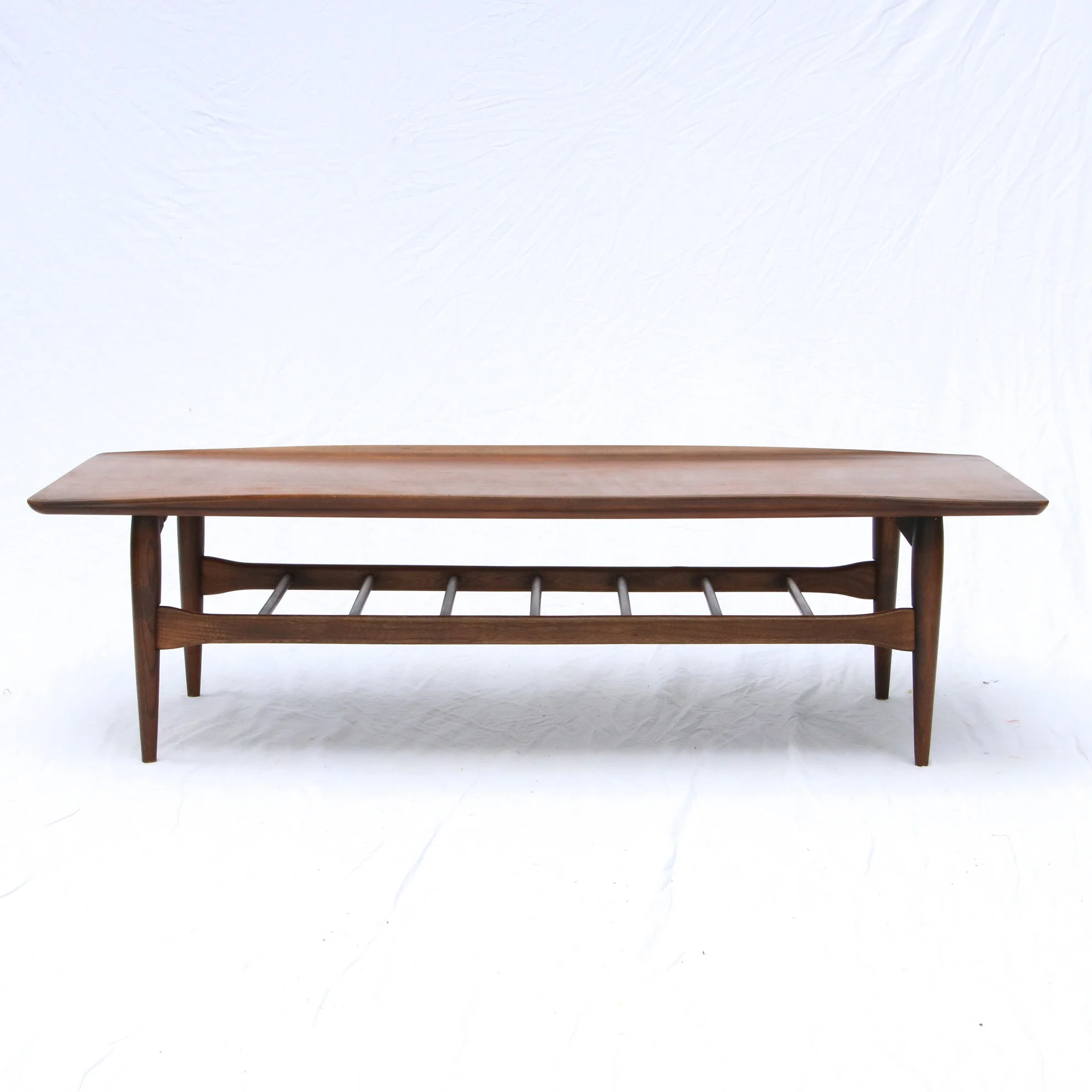 A Mid Century Walnut Danish Modern Coffee Table By Bassett