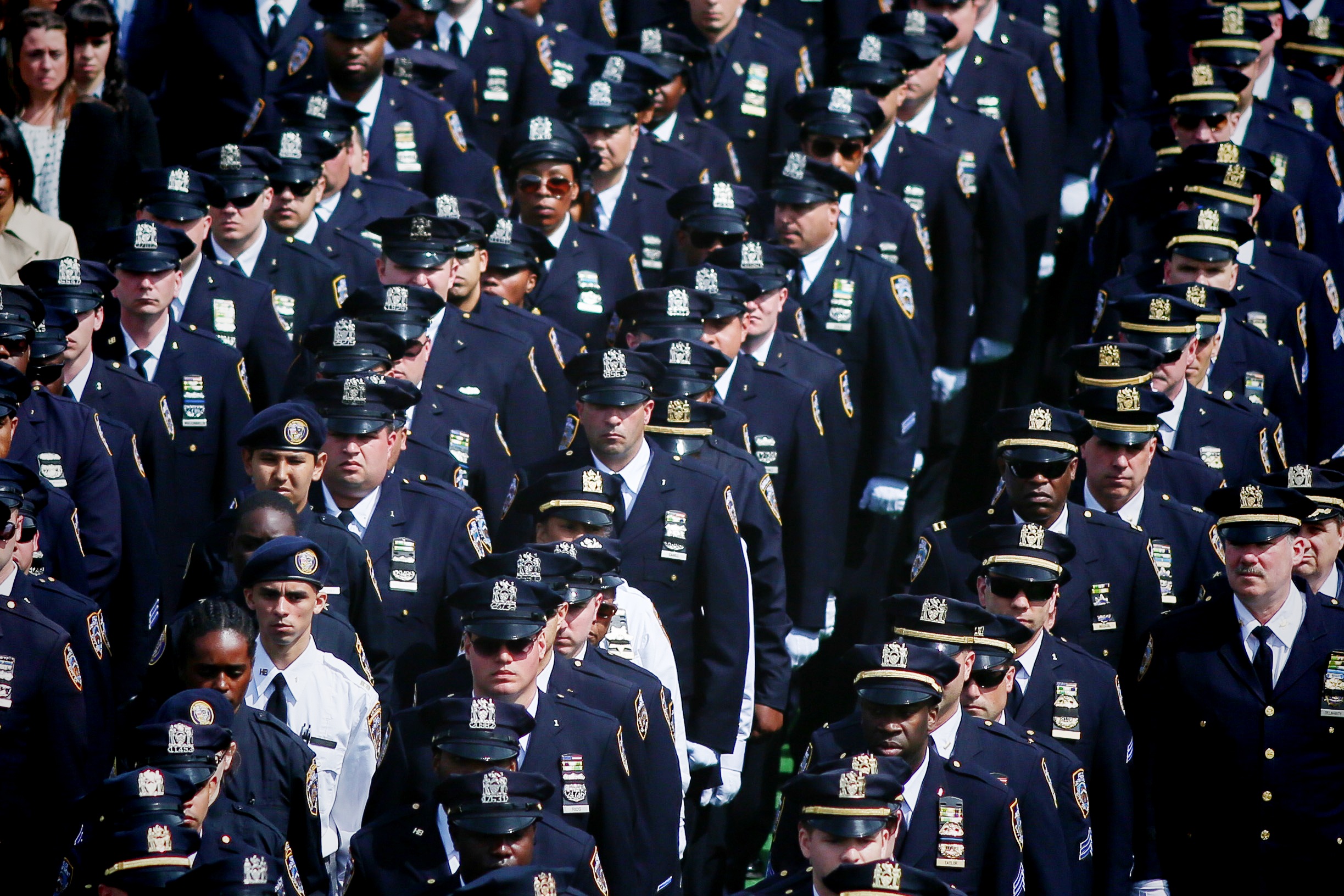  NYPD funeral for Dennis Guerra, a NYPD officer who died in a fire in a Coney Island high rise.&nbsp; 