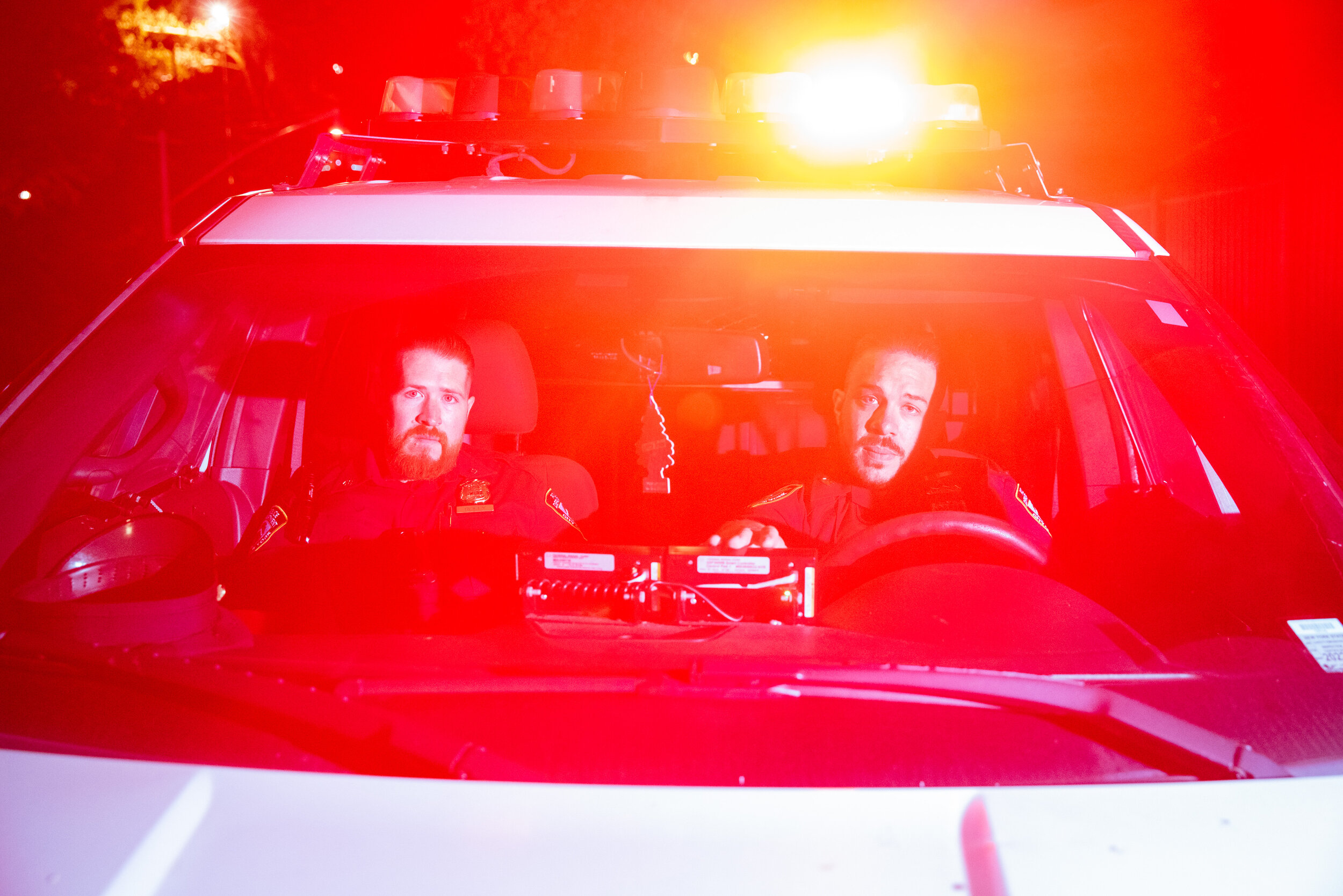  NYPD officers on patrol in the 46th precinct in the Bronx 