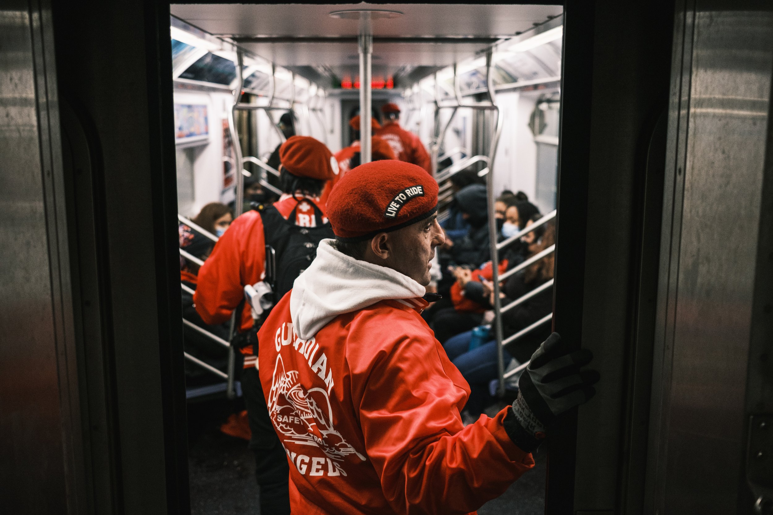  Guardian Angels patrol the subways in the Bronx 