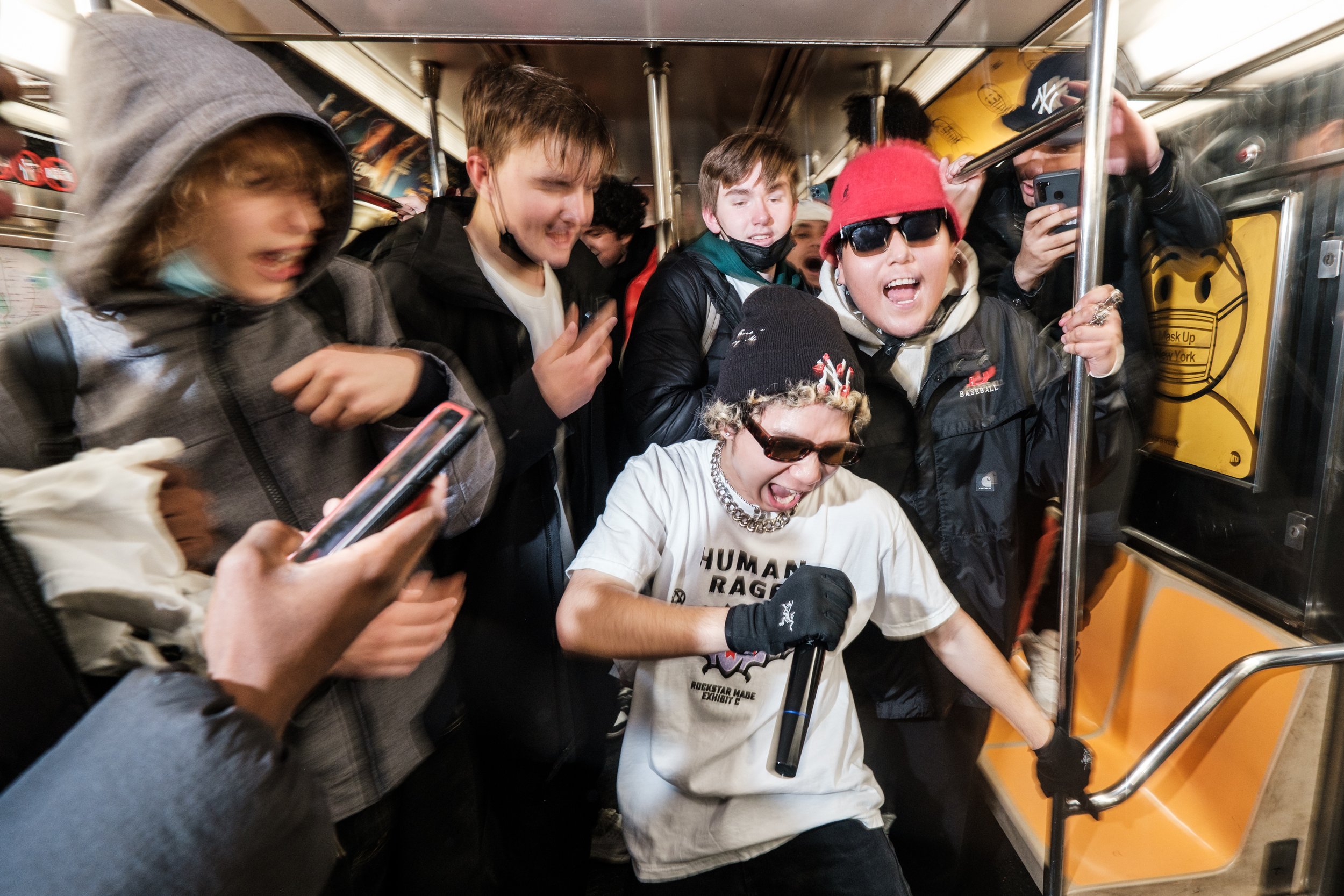  Tik Tok star @scionsays performs in a subway flashmob in NYC 
