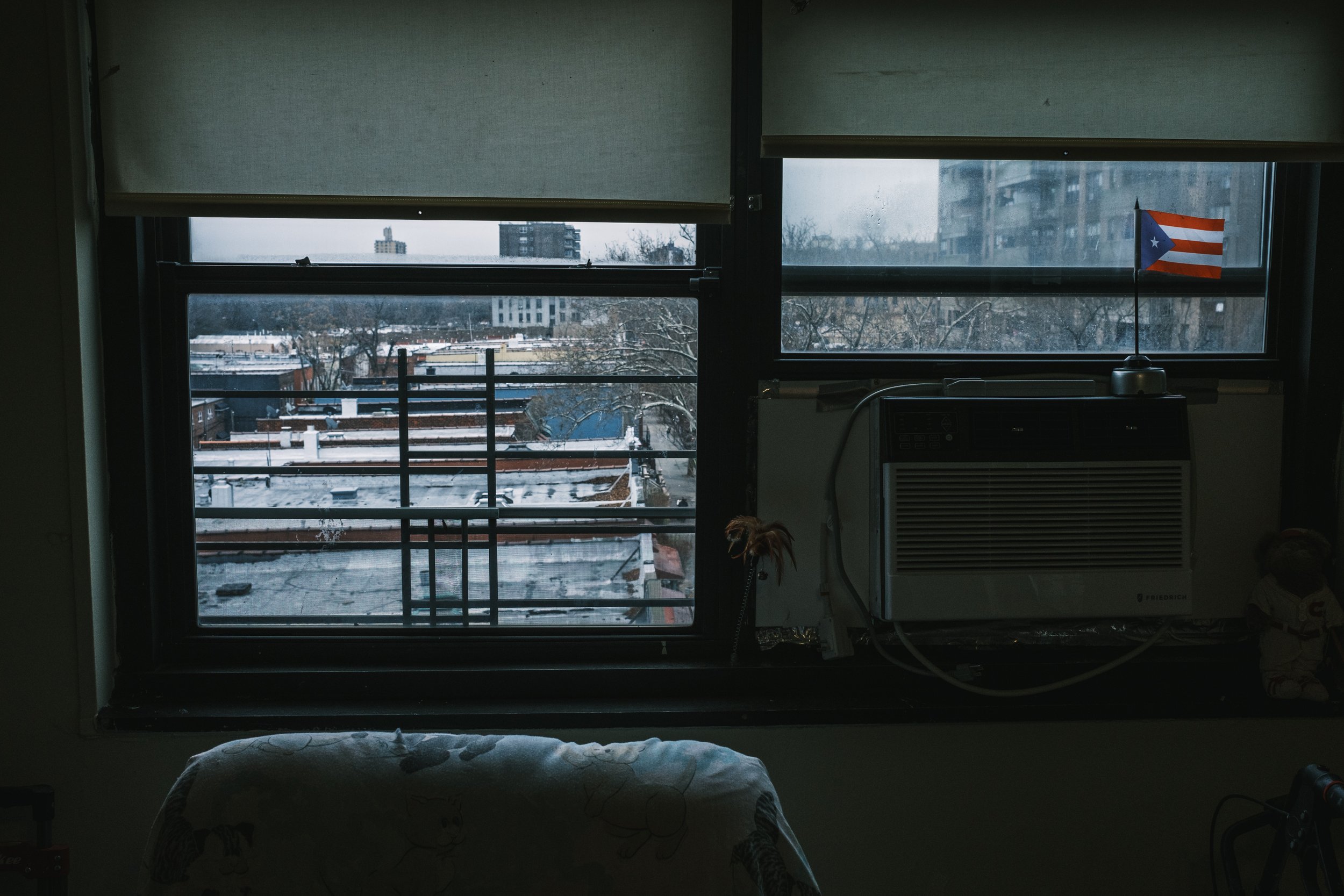  December 24, 2021 - Bronx, NY:  NYCHA resident Manuel Morales, 96, uses multiple space heaters to heat his apartment. Morales’ apartment building at the Bronx River Houses in the Bronx has not had heat in two weeks and despite multiple calls to the 