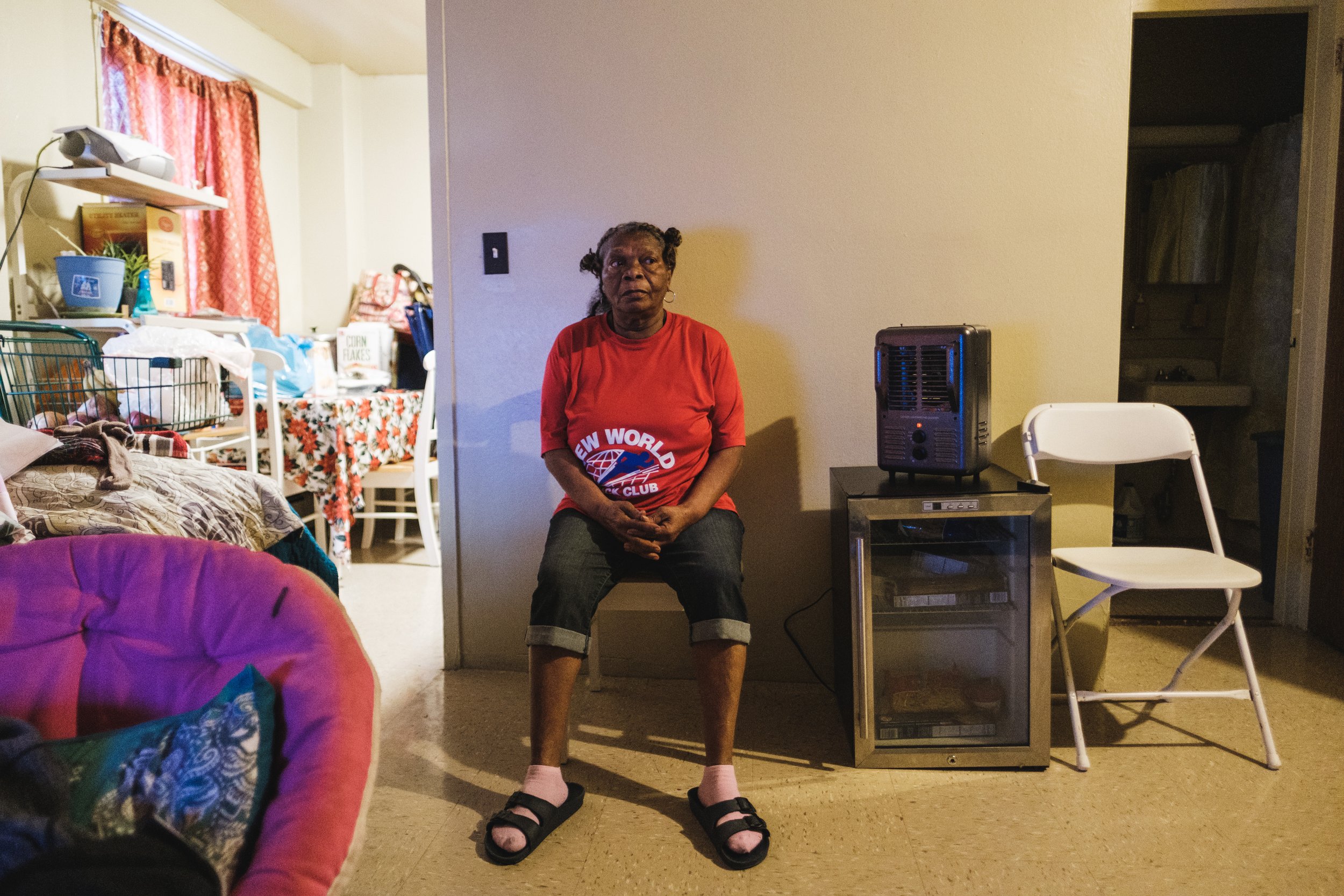  December 24, 2021 - Bronx, NY:  NYCHA resident Alejandra Ramos, 71, in her apartment, which has no heat. Ramos’ apartment building at the Bronx River Houses in the Bronx has not had heat in two weeks and despite multiple calls to the maintenance dep