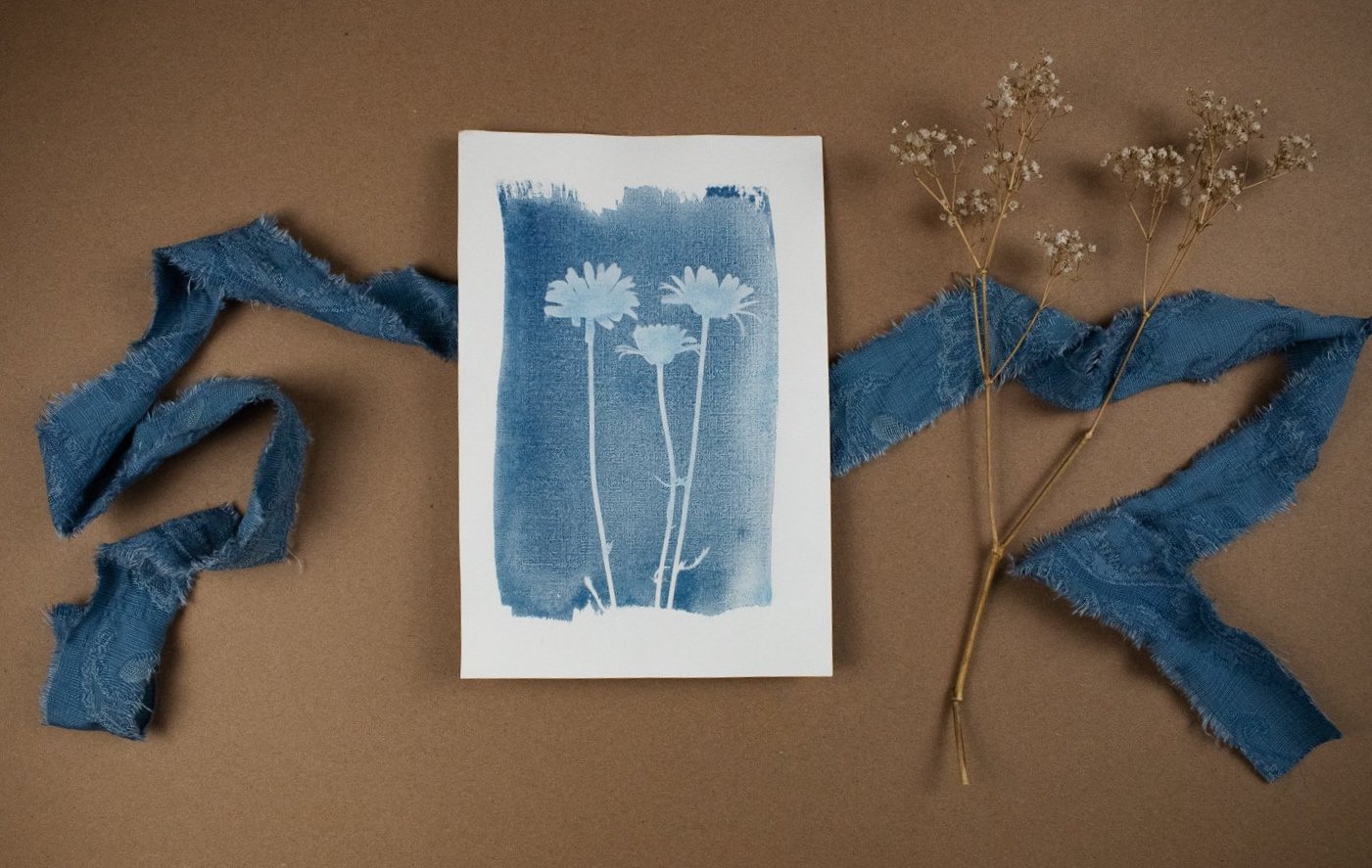 Jackie Partridge Cyanotype of Daisies, 2021