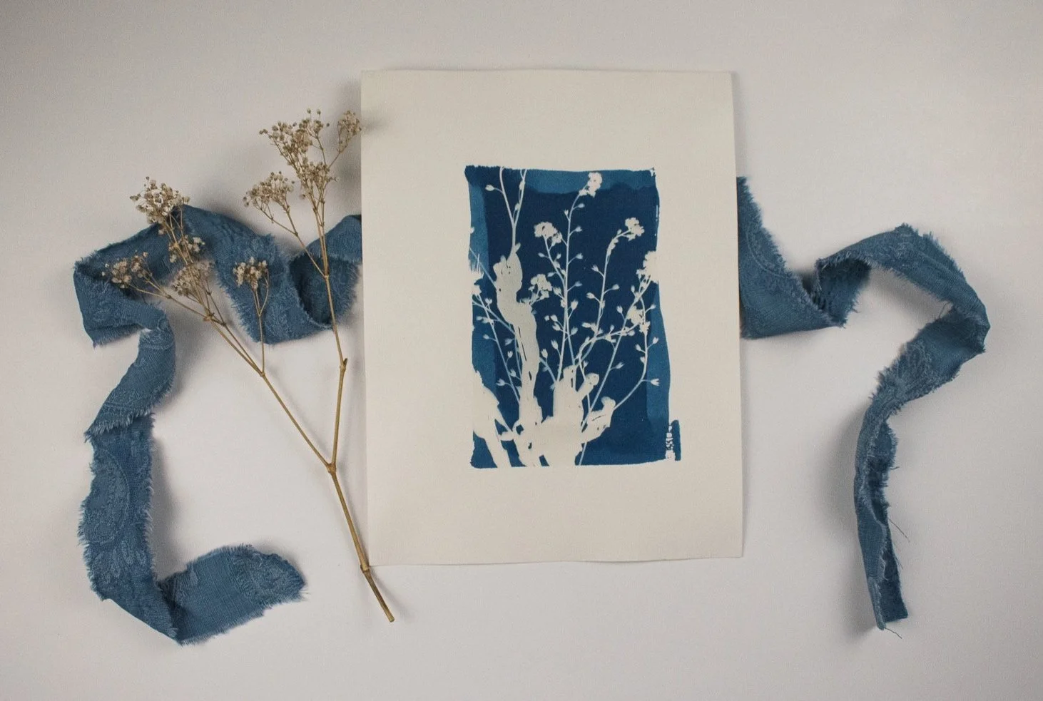 Jackie Partridge Forget me nots Cyanotype Art, 2021