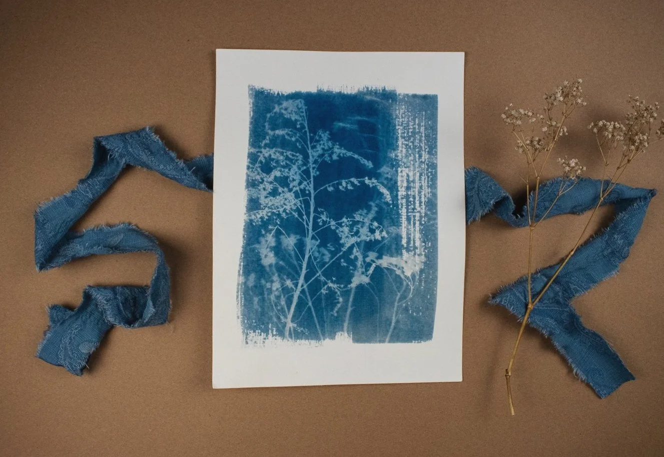 Jackie Partridge Large Wildflowers Cyanotype Art, 2021