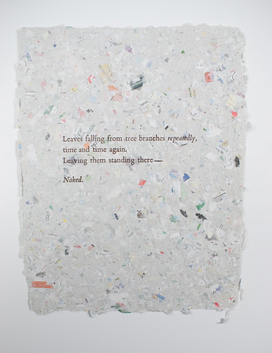 poem on handmade map paper