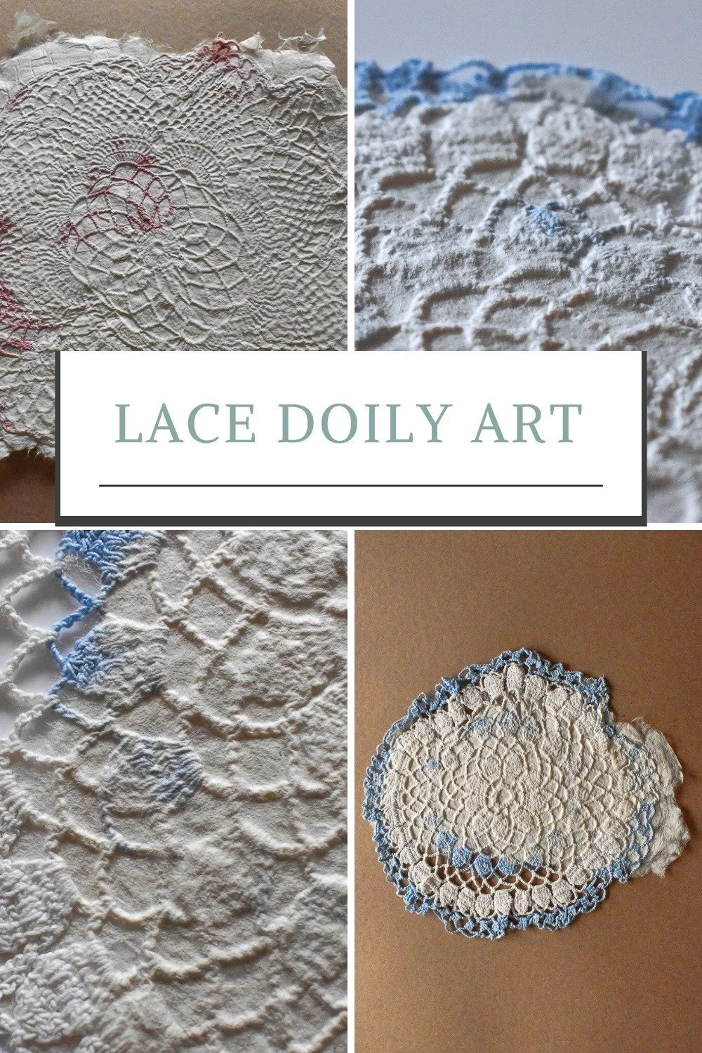 lace artwork with handmade paper