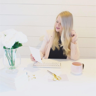 Here's Jessica hard at work on some new stationery desi