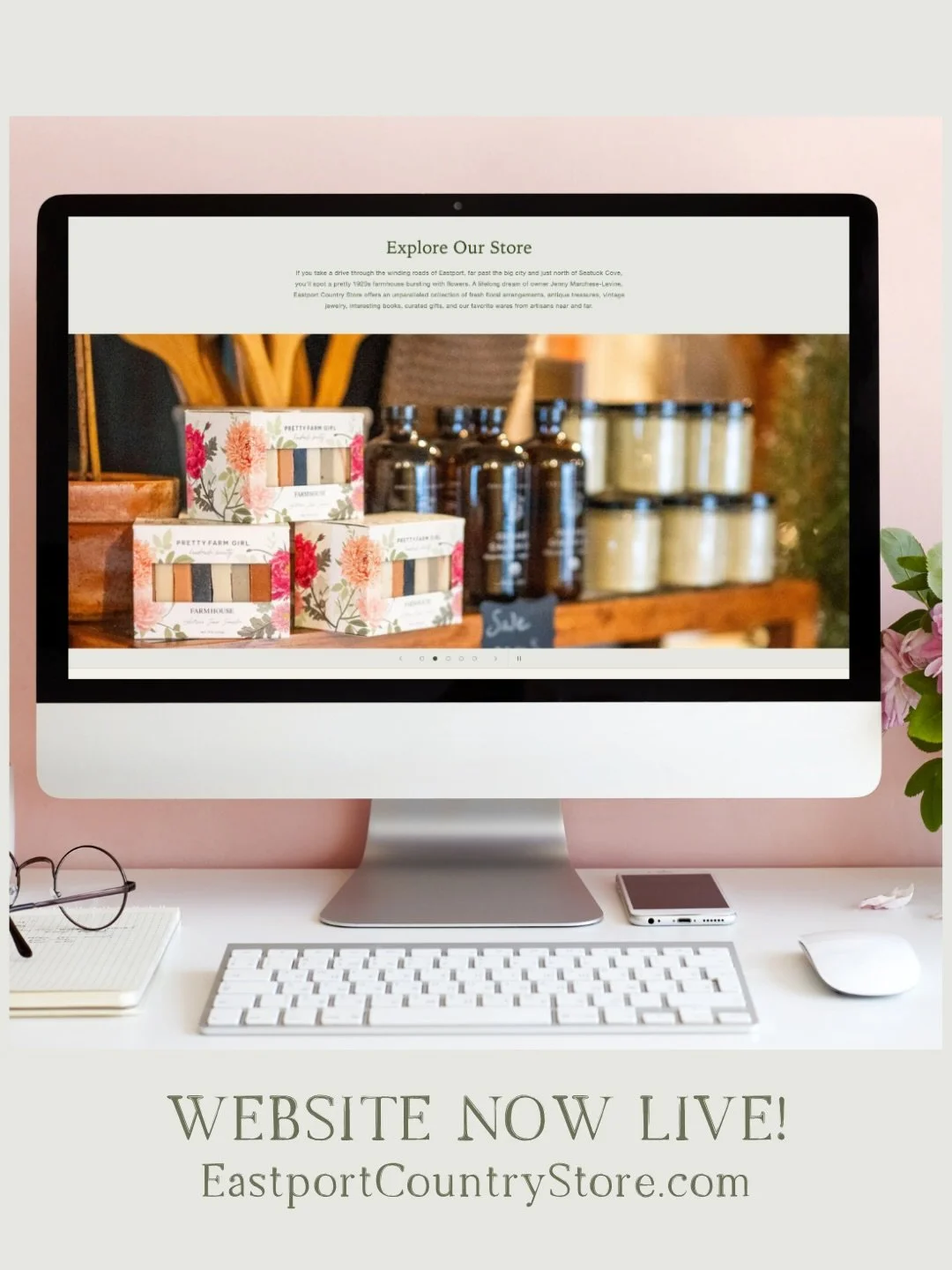 The project of my dreams and we&rsquo;re just getting started&hellip; so excited to work with my angel friend @jennywildflower on website and branding for @eastportcountrystore ✨🌿 workshops and flower bouquet subscription now live, SO much more to c