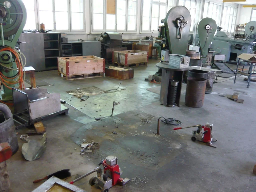 L'ancien parc machines de la Fabrique durant le déménagement