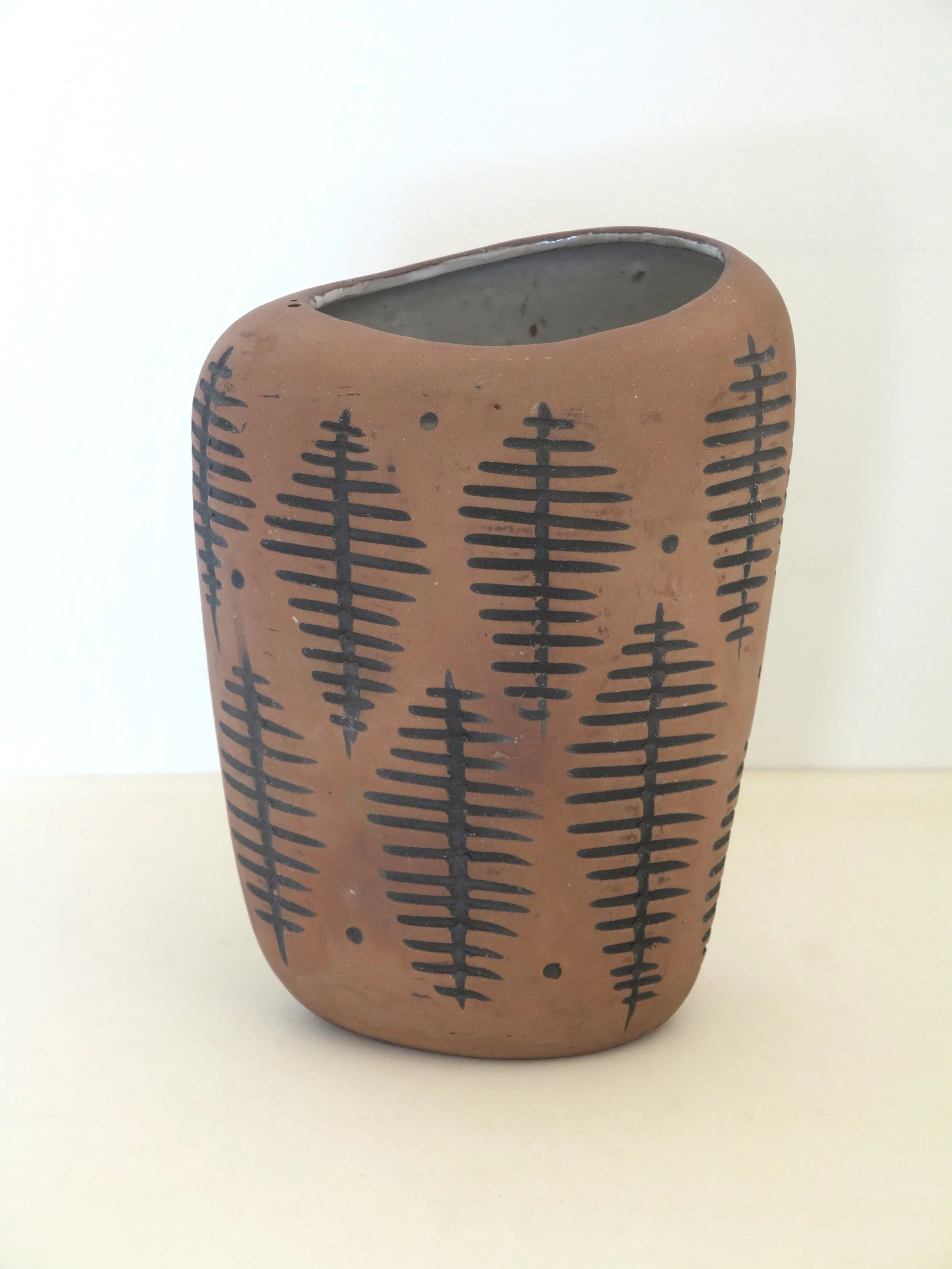 c1950 Lee Rosen for Design-Technics Pottery Vase. 10" h.