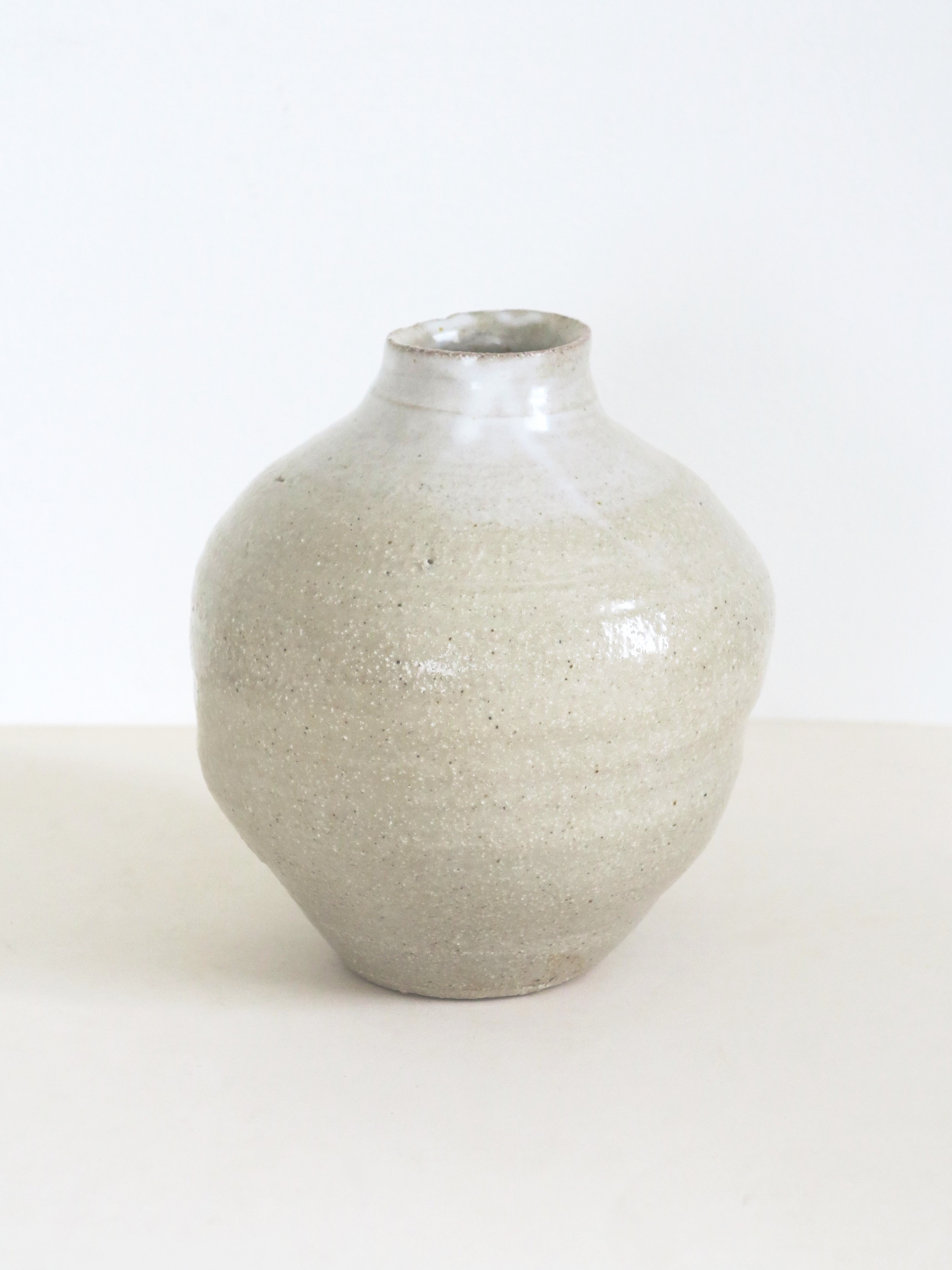 Late 1960s stoneware vase by Teruo Hara (1929-1985). 6.5" h.