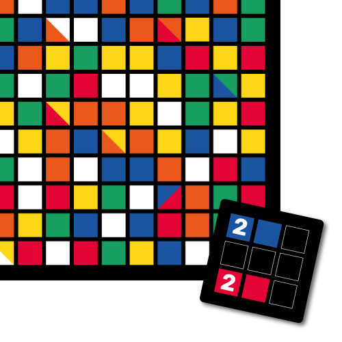 Rubiks Capture double sided gameboard and card