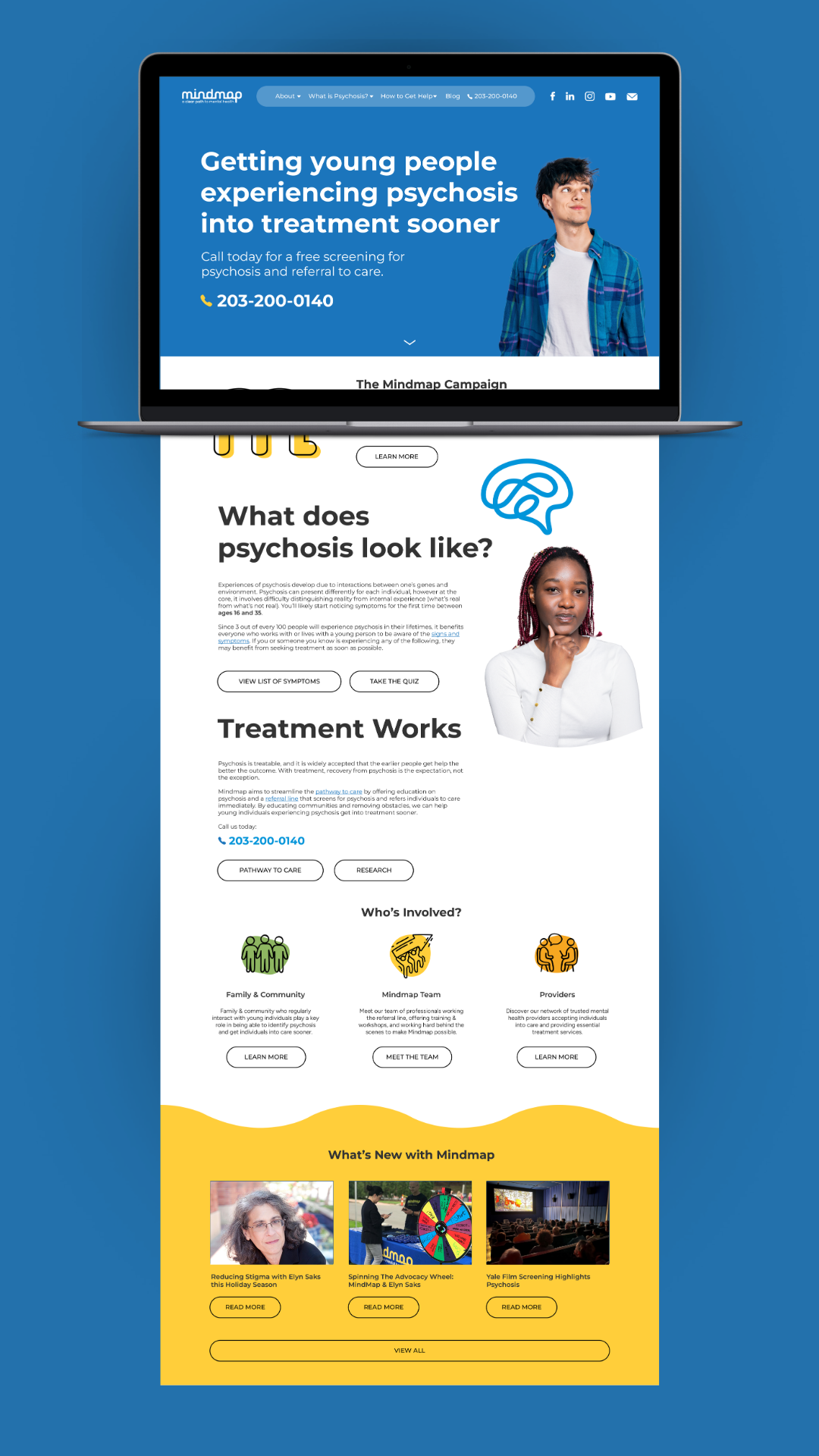 We started with the website, built to reflect the scale of the statewide expansion. 10+ pages including a digital toolkit, a symptom-check quiz, and a lived experiences page anchoring the video series. Every page was working toward the same goal: get