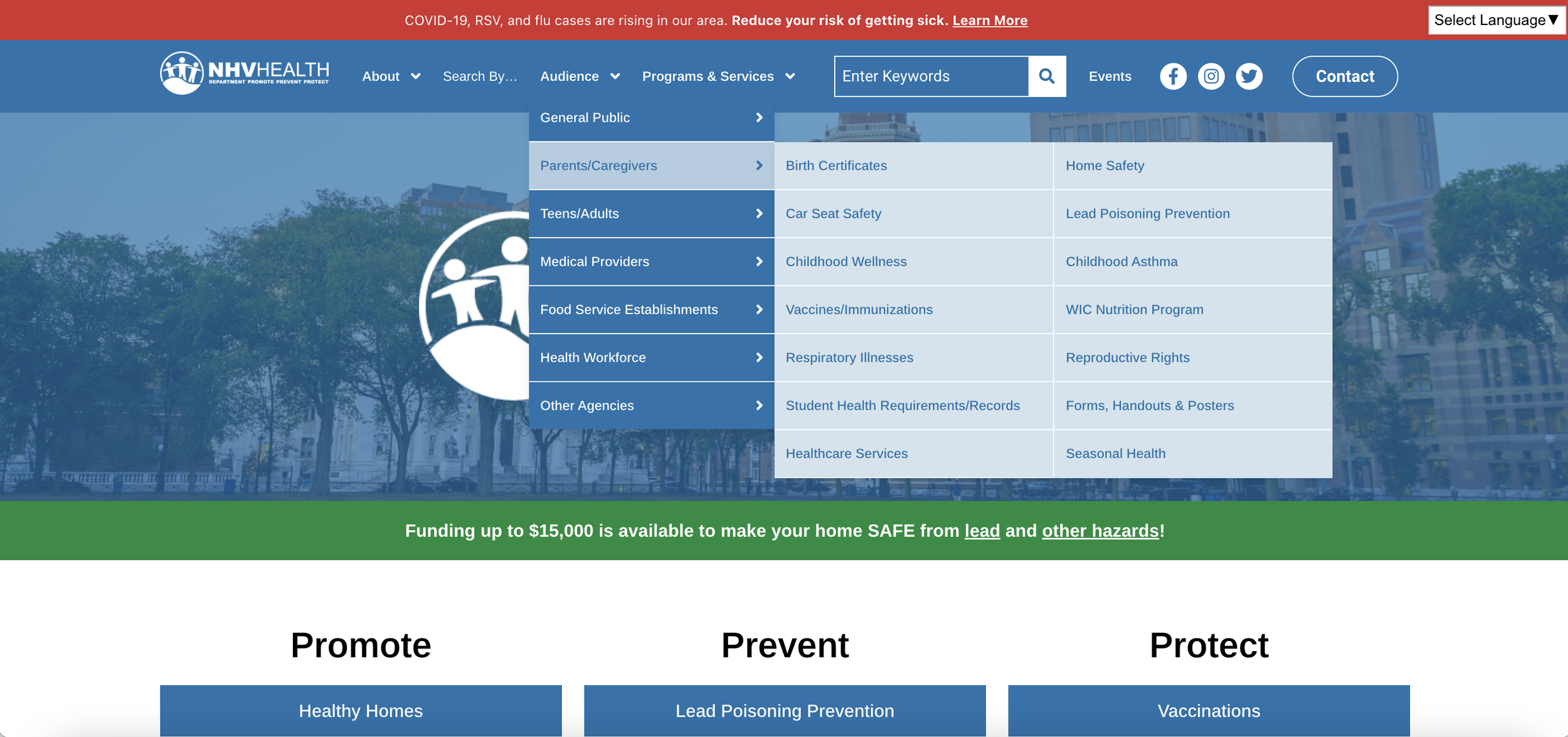 Organizing a Website of Resources for NHV Health