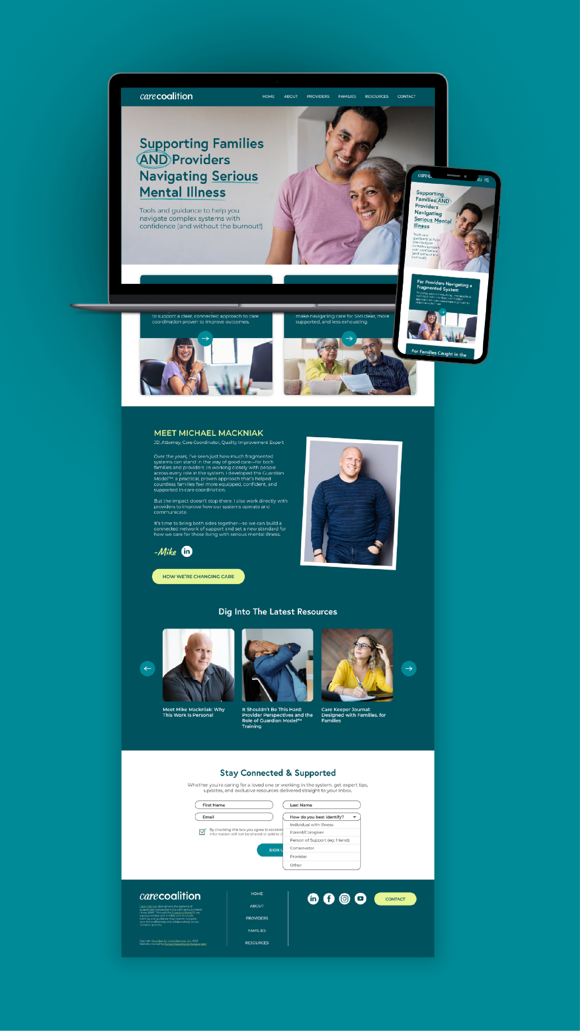While the materials came together, so did the website. The priority was simple navigation, messaging that actually landed with both families and providers, and a space that felt trustworthy enough to introduce a new brand backed by years of real expe