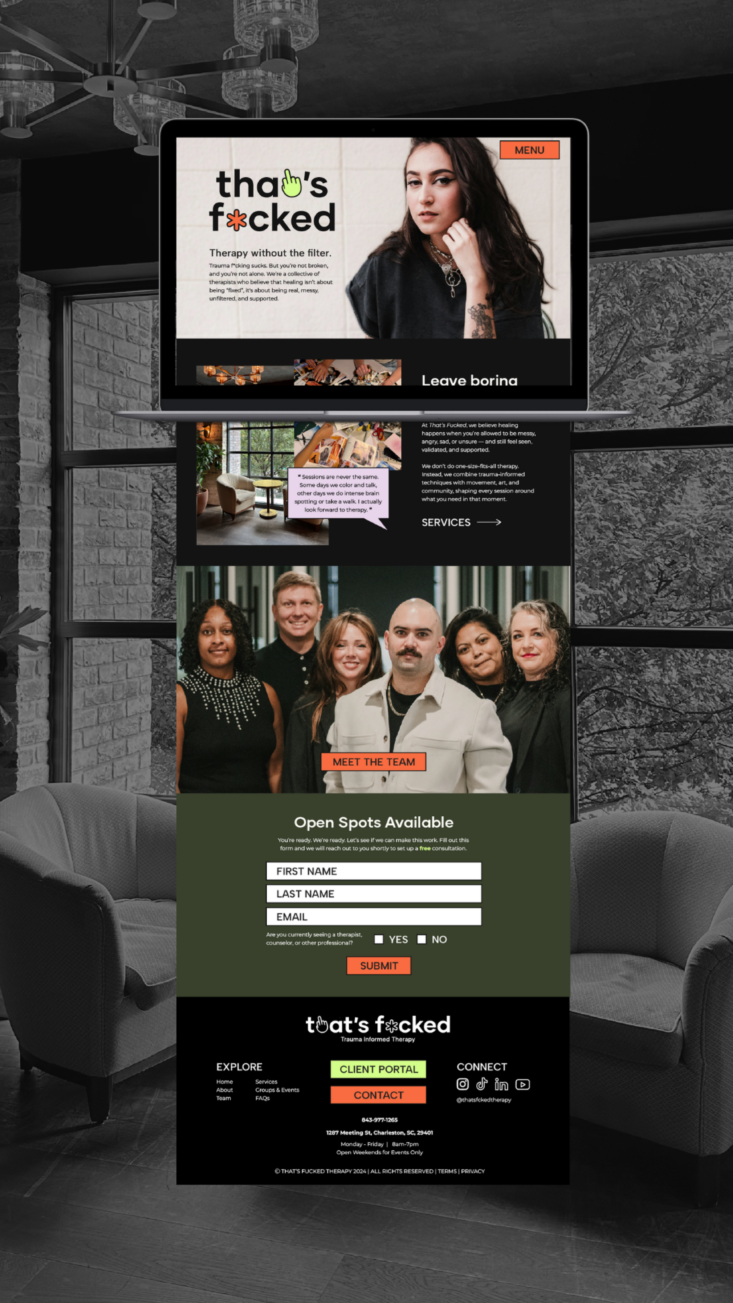 From there we moved into the website, with copy written in the brand's voice and a design that felt like a natural extension of the identity.
