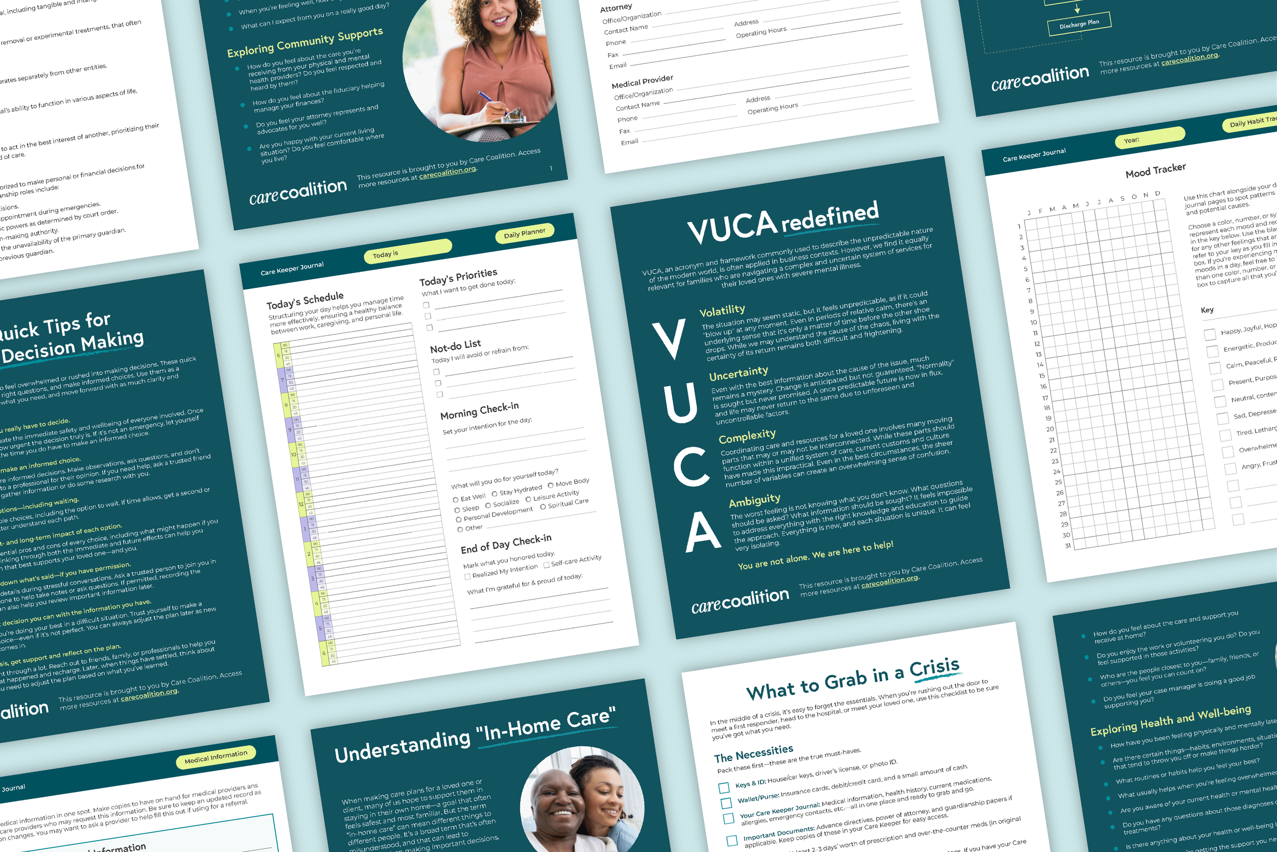 The journal came out to 45+ pages covering everything from educational content to planning and tracking pages to contact sheets. Every page was designed for print and built as a fillable PDF for families who wanted to keep a digital copy.