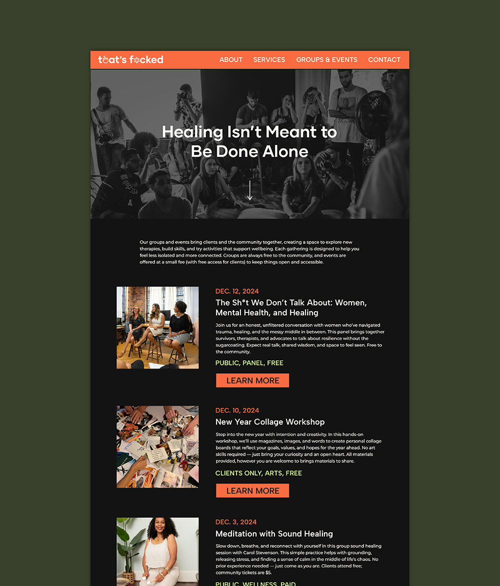 Community / Events Page