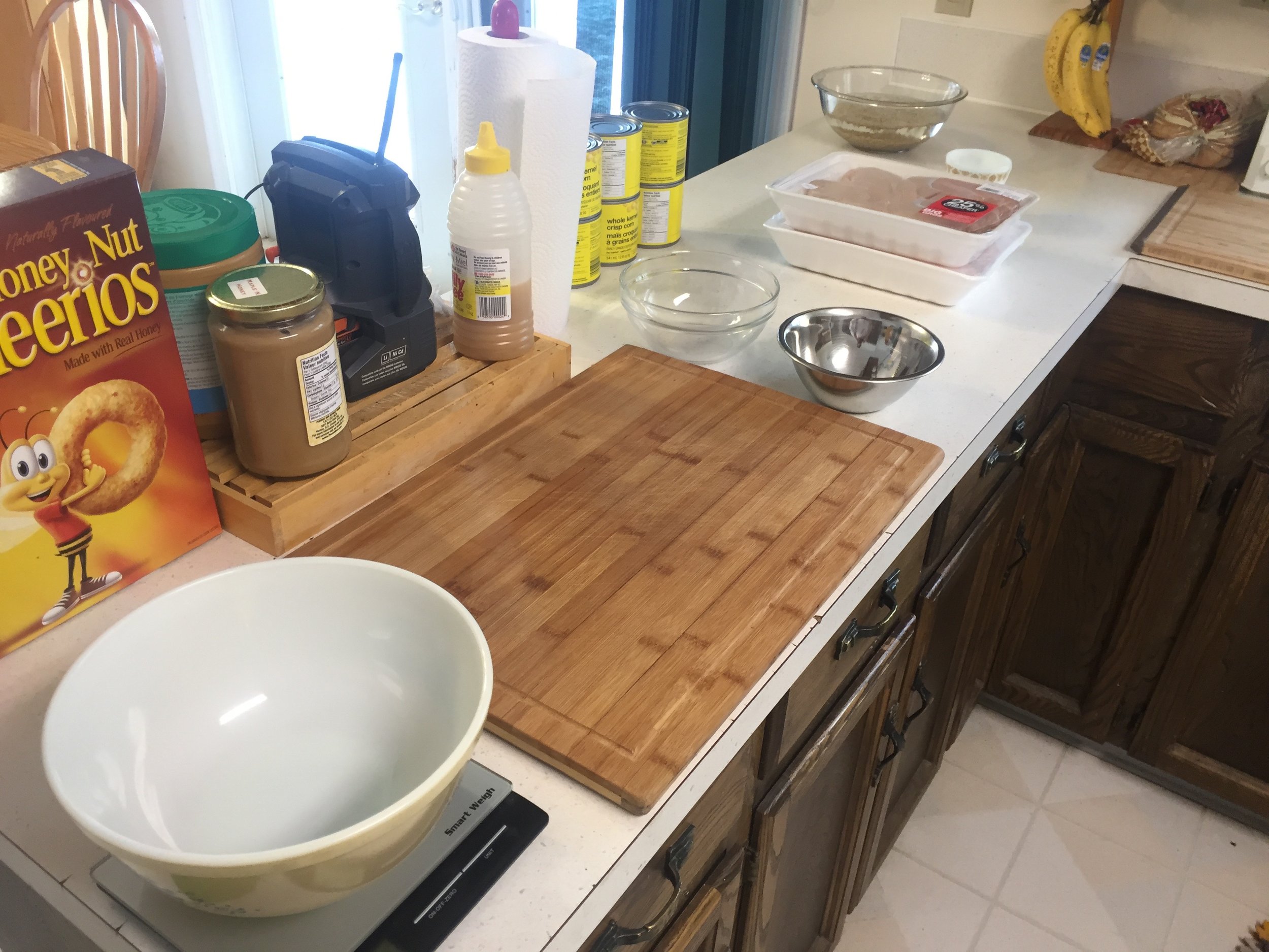 Ready to debone the chicken breasts. 