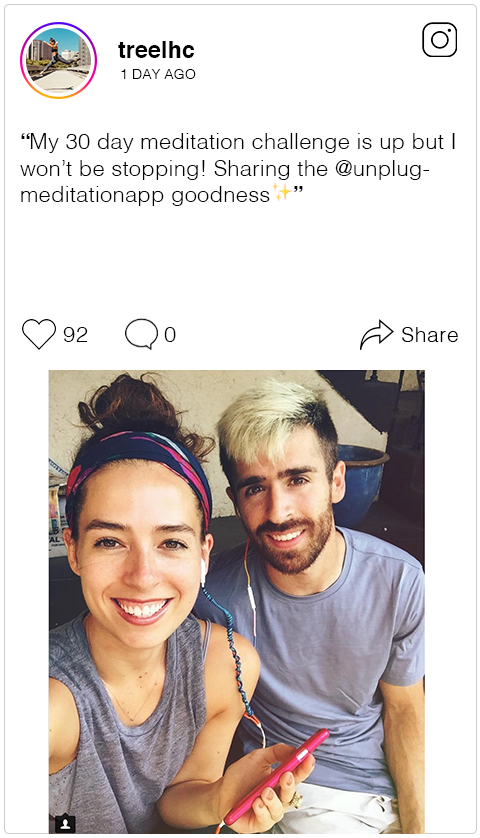 My 30 day meditation challenge is up but I won’t be stopping! Sharing the @unplugmeditationapp goodness