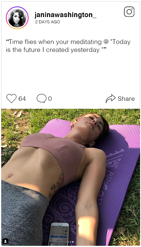 Time flies when your meditating ️ "Today is the future I created yesterday."