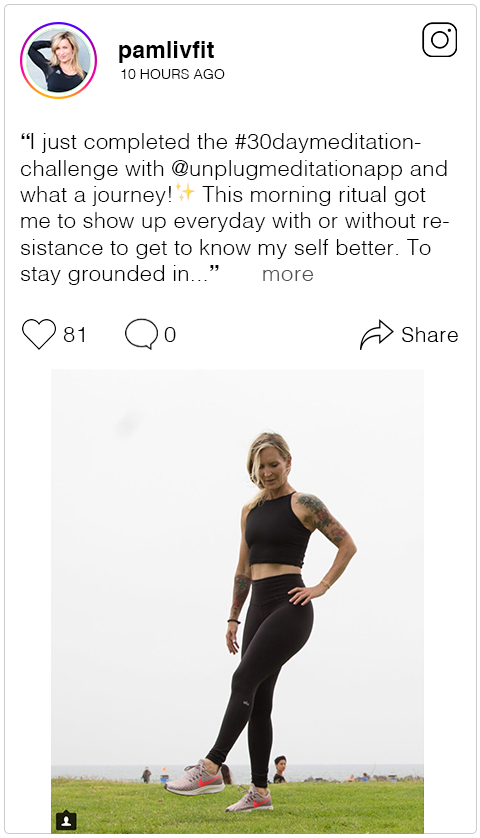  I just completed the&nbsp; #30daymeditationchallenge &nbsp;with&nbsp; @unplugmeditationapp &nbsp;and what a journey!&nbsp;This morning ritual got me to show up everyday with or without resistance to get to know my self better. To stay grounded in my
