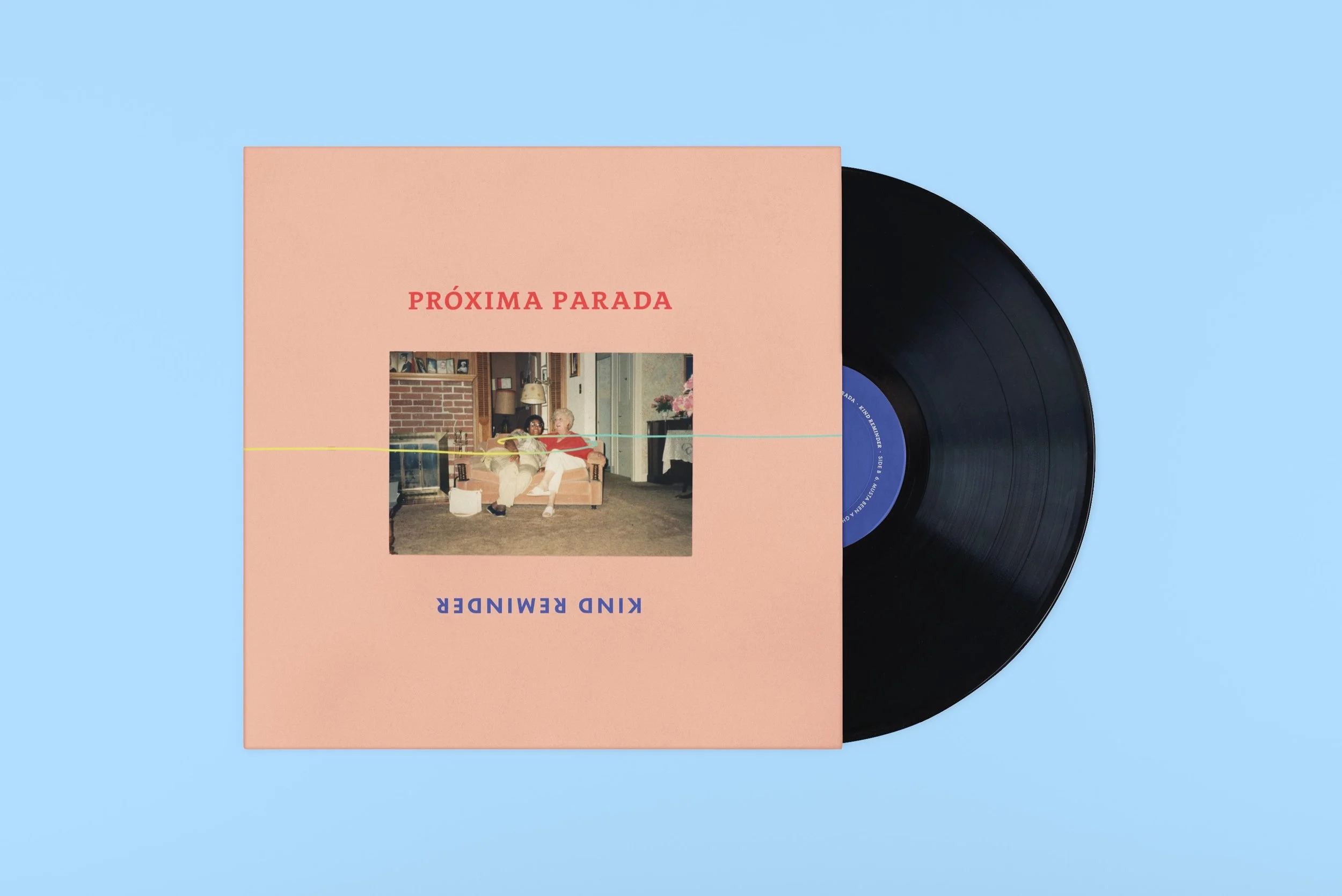  Album design for the band Pròxima Parada’s album Kind Reminder. This album has strong themes of family and the mysterious and wonderful fact that we even exist at all. One of the band members found this old photo is a local thrift shop, and we decid