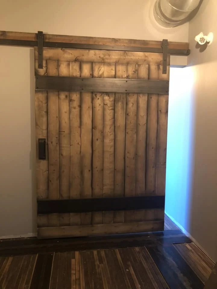 Custom Barn Door on sliding track