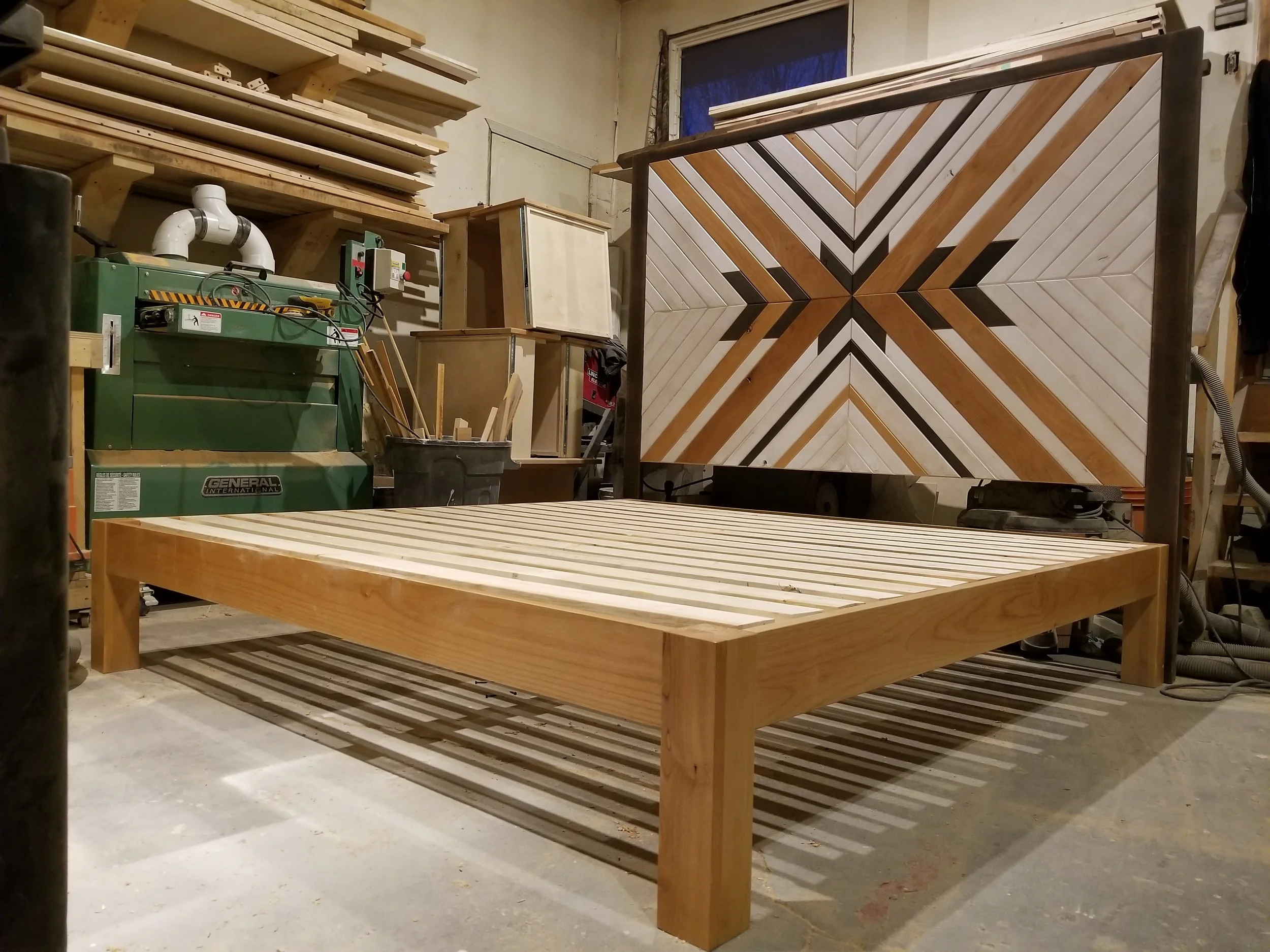 Handmade wood headboard