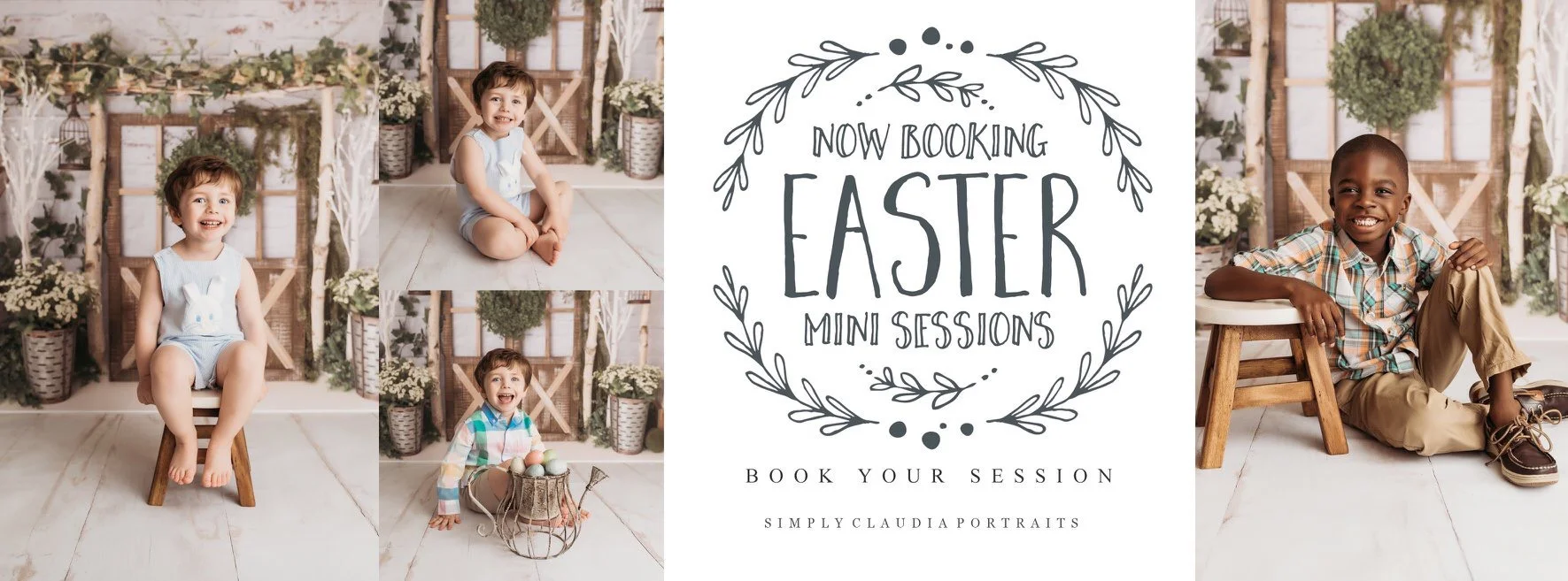 Easter Mini Sessions | March 9 - April 20, 2019 | $50 | 20 Min Session | 2 Hi Resolution Digital Images | Facebook Timeline | Online Gallery | Print Release | To book click here